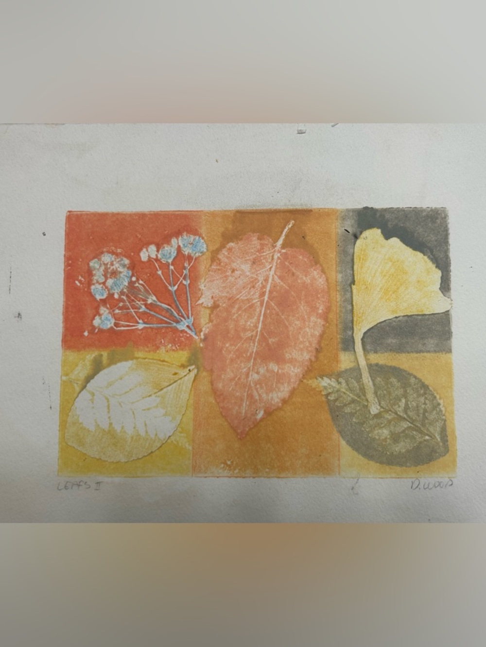 Botanical Leaf Painting 8x6
